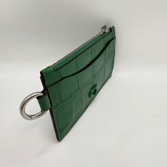 Last 1 ‼️Coach Zip Card Case CW433 Crocodile-embossed leather - Picture 2 of 6